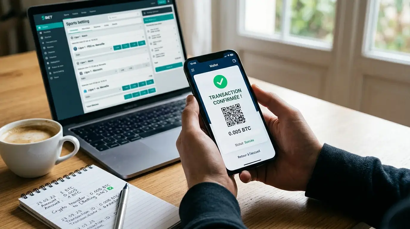 Processus de dépôt et retrait en cryptomonnaie sur un bookmaker